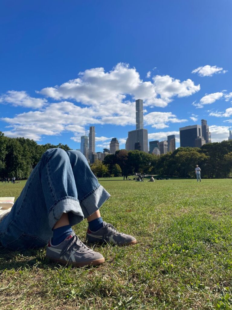 Laying in central park sheeps meadow and soaking up the city like a local