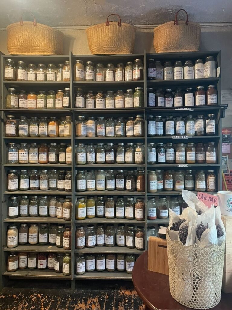wall of herbs in NYC East village