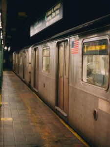 Down in the NYC Subway train.