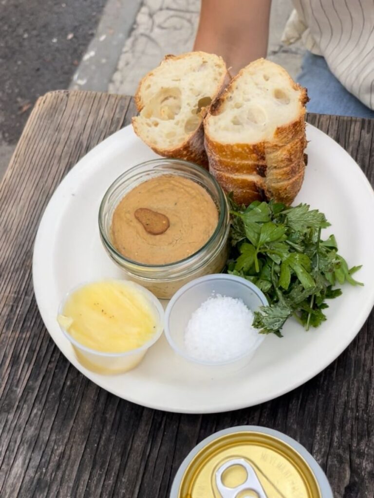 tin fish, bread, and quick bite in east village
