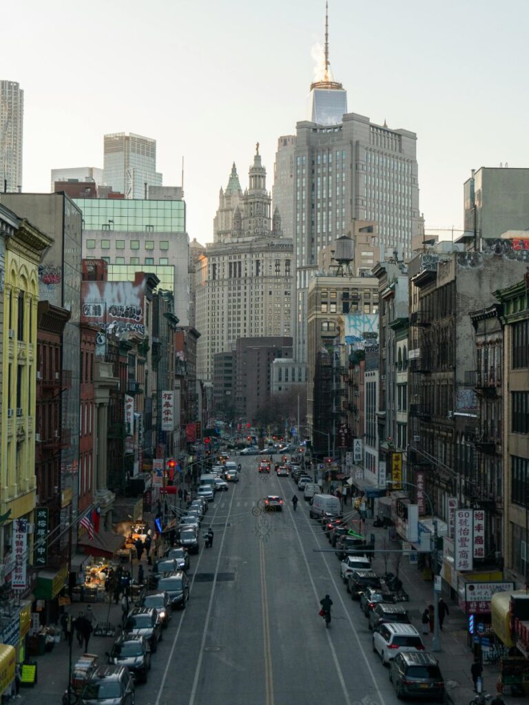 view looking at the nyc neighborhood chinatown