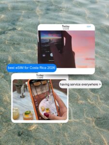 this blog post is about choosing the best esim for costa rica in 2026 based on our 3 week trip to puerto viejo costa rica